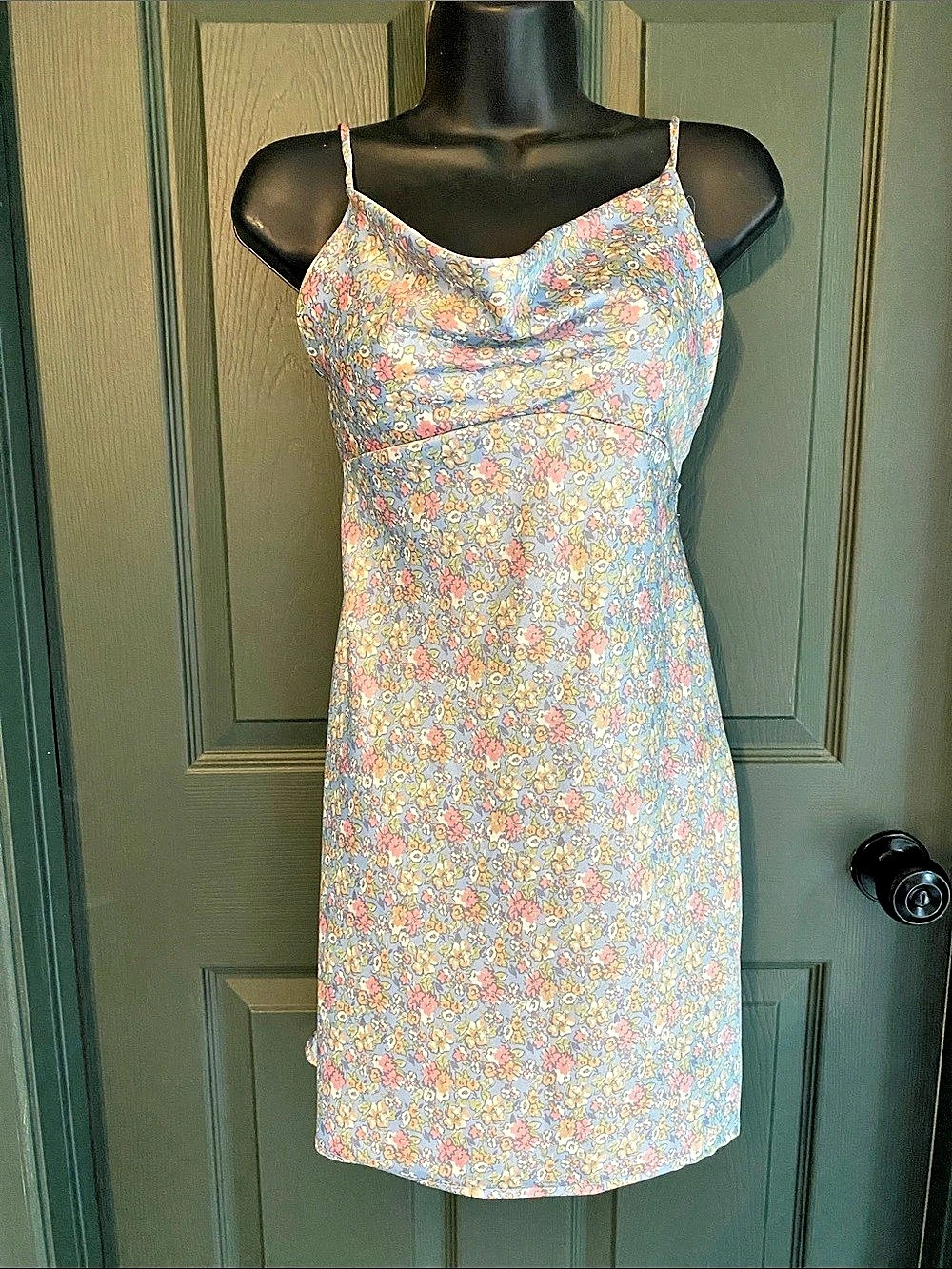 Altar’d State Floral Mini Dress in Blue & Pink Like New
